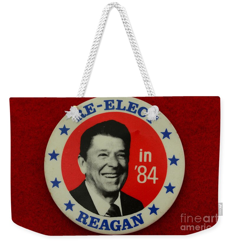 Paul Ward Weekender Tote Bag featuring the photograph Re-Elect Reagan by Paul Ward