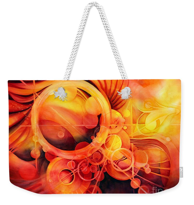 Watercolor Weekender Tote Bag featuring the painting Rebirth - Phoenix by Hailey E Herrera