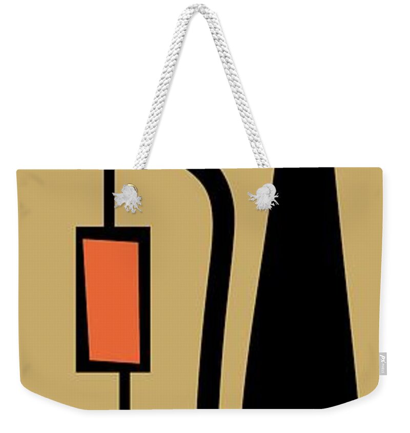 Mid Century Modern Weekender Tote Bag featuring the digital art Rectangle Cat by Donna Mibus
