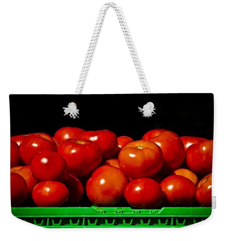 Agriculture Weekender Tote Bag featuring the photograph Red and Ripe by Christi Kraft
