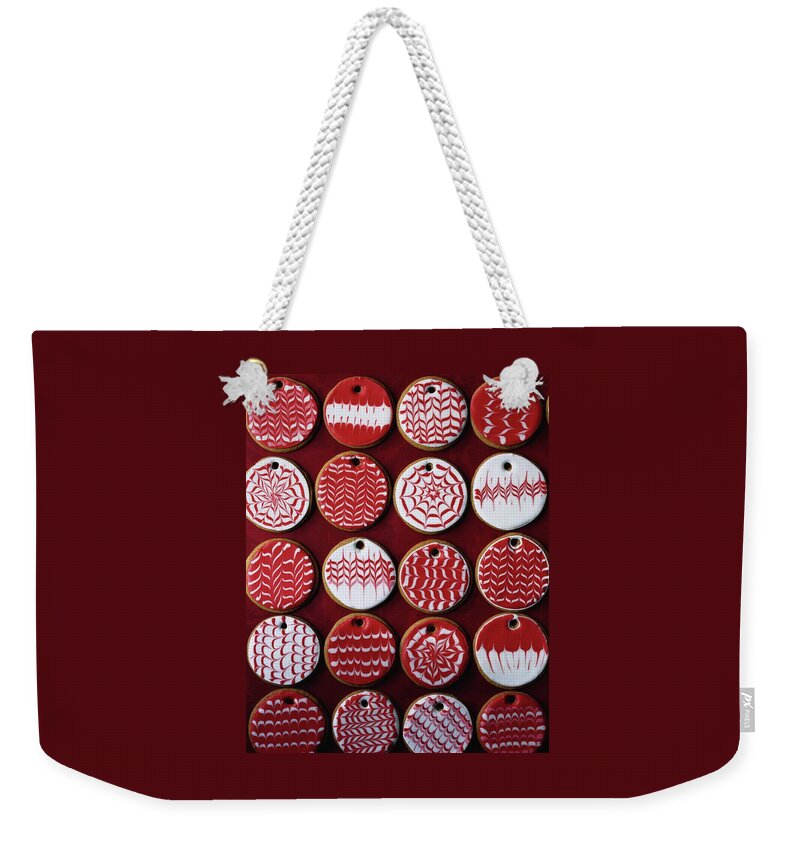 Red And White Christmas Cookies Weekender Tote Bag