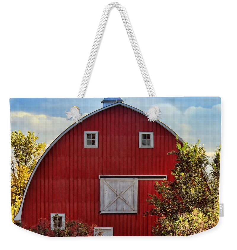 Barn Weekender Tote Bag featuring the photograph Red Barn by Sylvia Thornton