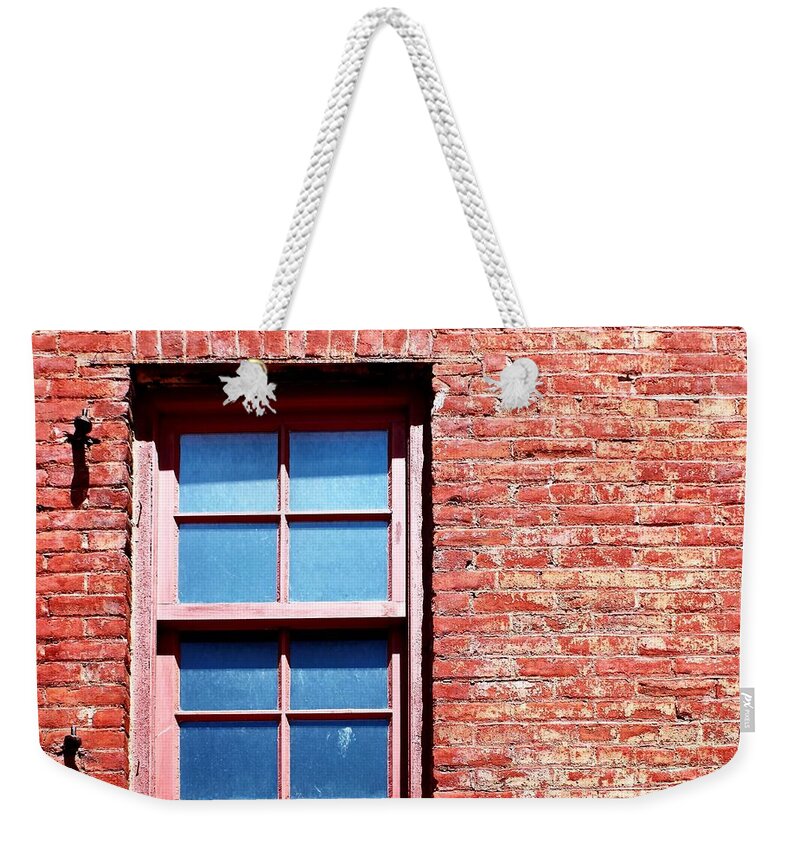 Masonry Weekender Tote Bag featuring the photograph Red Brick Window by Henrik Lehnerer