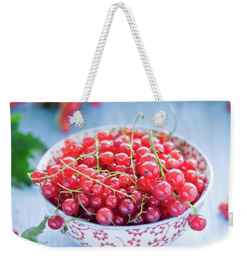 Red Currant Weekender Tote Bag featuring the photograph Red Currant by Verdina Anna