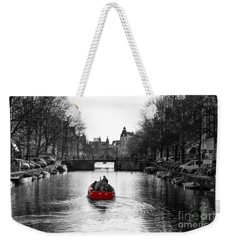 Black And White Weekender Tote Bag featuring the photograph Red by Gunnar Orn Arnason