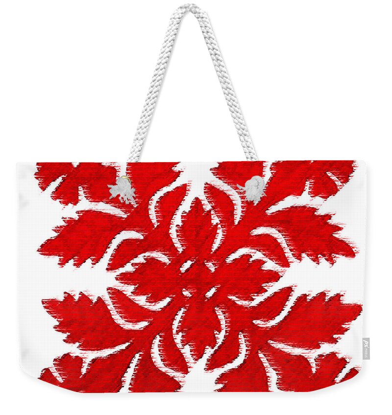 Hawaii Iphone Cases Weekender Tote Bag featuring the digital art Red Hibiscus 2 by James Temple