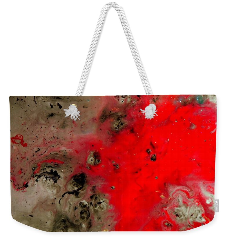 Resin Art Weekender Tote Bag featuring the mixed media Red House I by Jane Biven