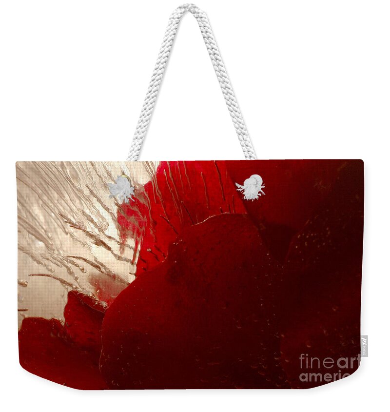 Rose Weekender Tote Bag featuring the photograph Red Ice by Randi Grace Nilsberg