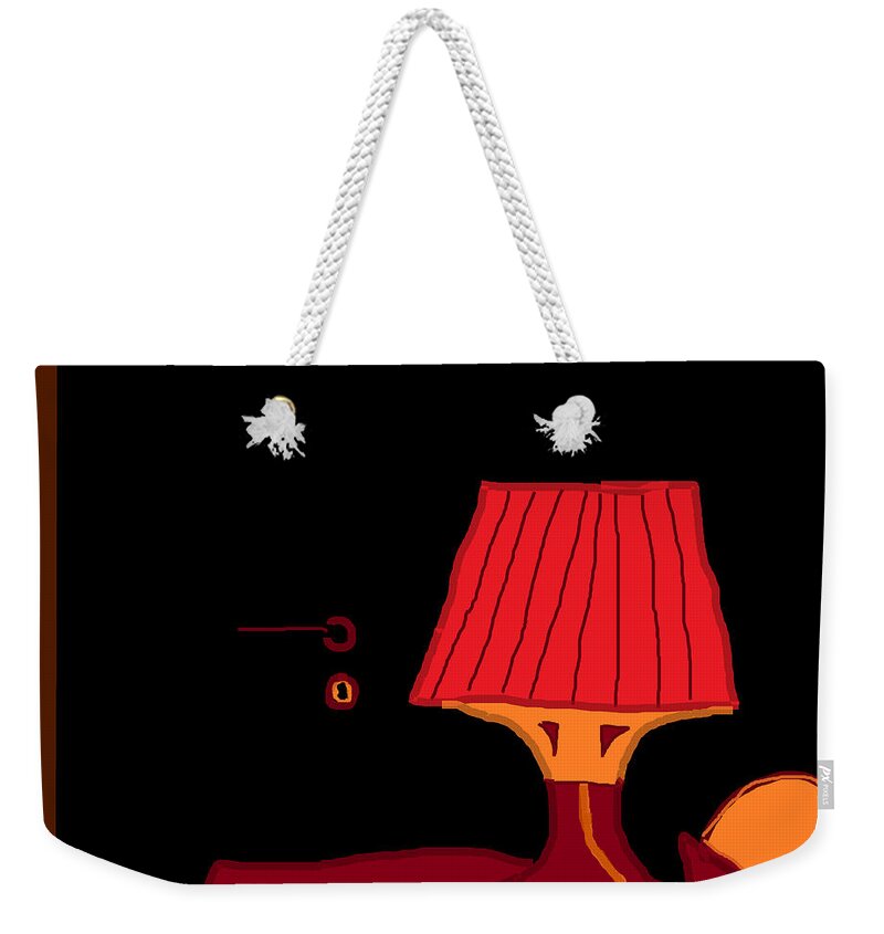 Interiors Weekender Tote Bag featuring the painting Red Lamp 10.5 by Anita Dale Livaditis