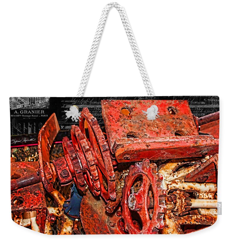 Red Weekender Tote Bag featuring the photograph Red on Red by Sylvia Thornton