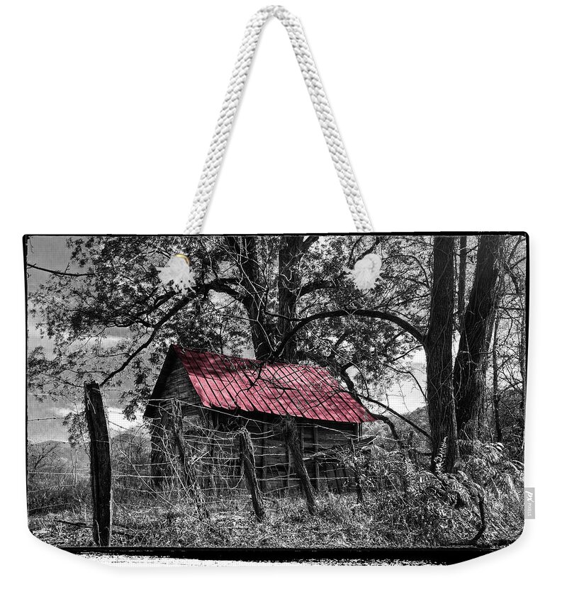 Andrews Weekender Tote Bag featuring the photograph Red Roof by Debra and Dave Vanderlaan
