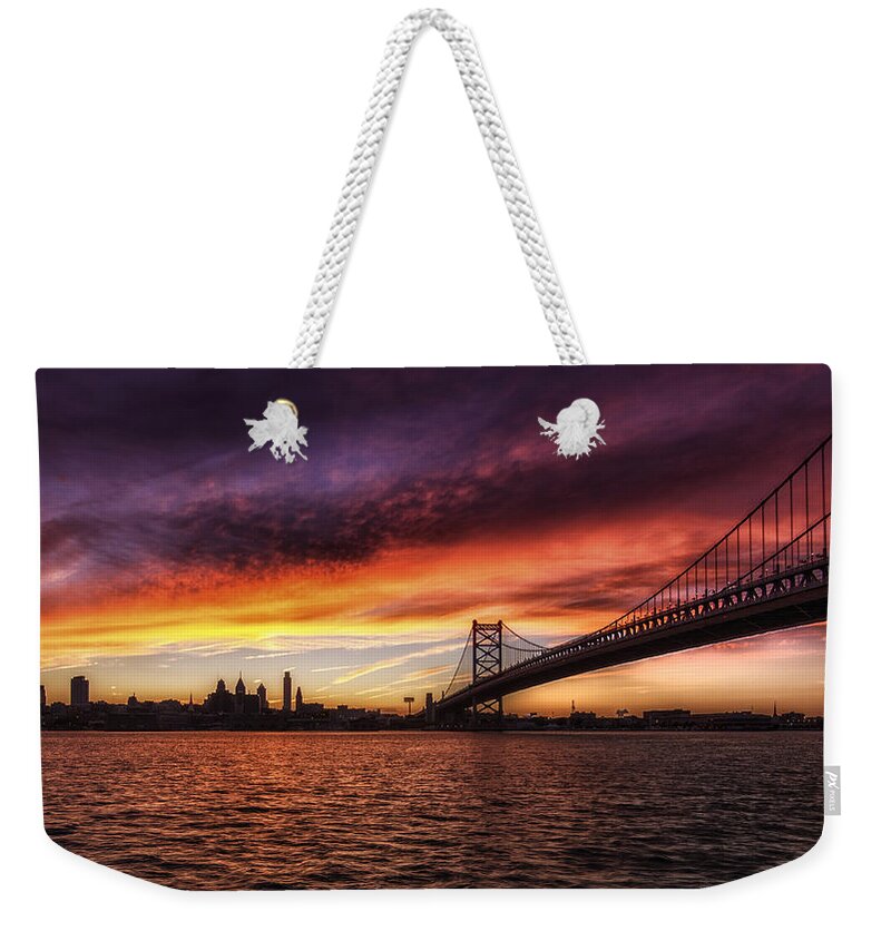 Landscape Weekender Tote Bag featuring the photograph Red Sky by Rob Dietrich