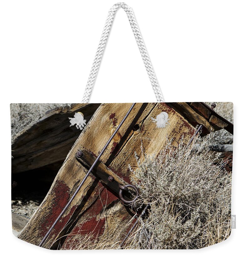 395 Weekender Tote Bag featuring the photograph Red Wagon by Denise Dube