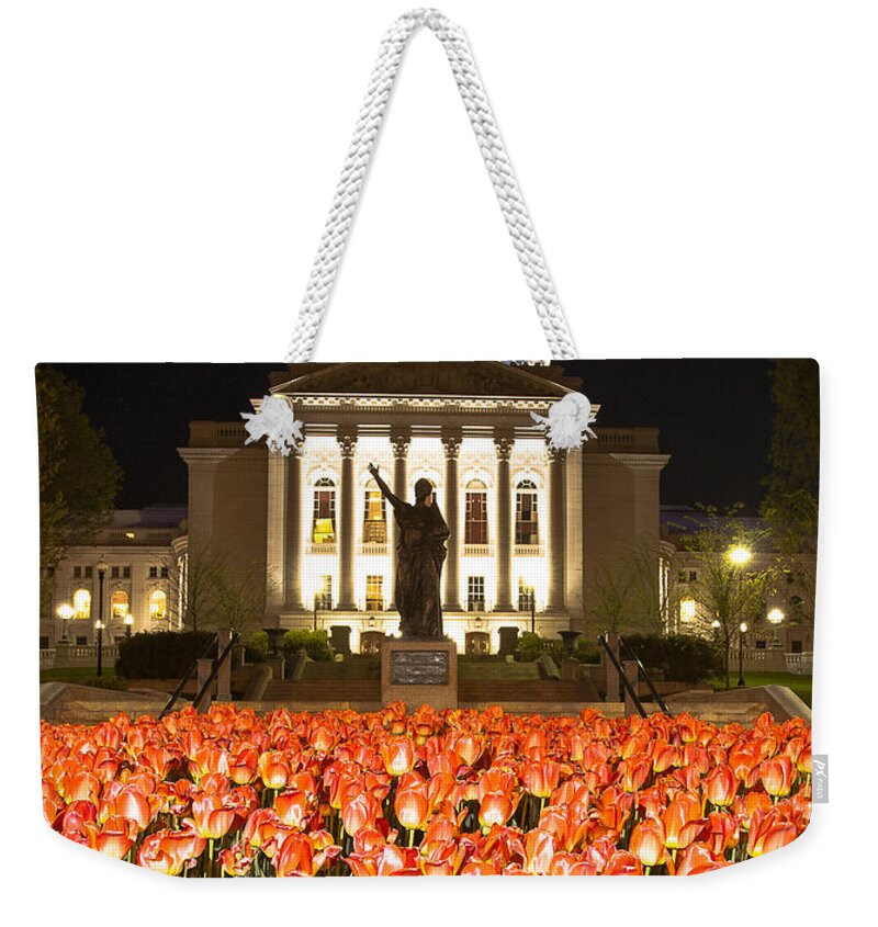 Blue Weekender Tote Bag featuring the photograph Red White and Blue by Steven Ralser