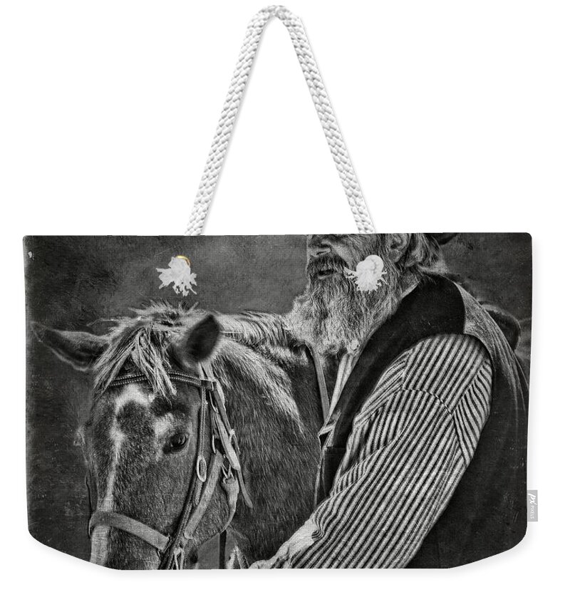 Reenactment Pals At Fort Verde Weekender Tote Bag featuring the photograph Reenactment Pals at Fort Verde by Priscilla Burgers