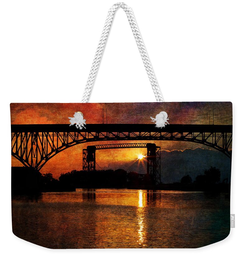 Cleveland Weekender Tote Bag featuring the photograph Reflecting At Days End by Dale Kincaid