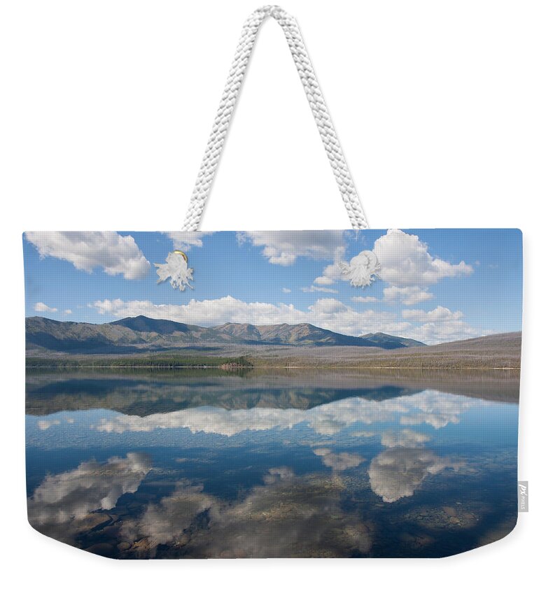National Weekender Tote Bag featuring the photograph Reflections at Glacier National Park by John M Bailey