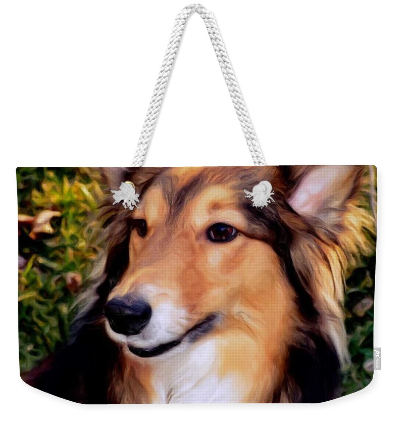 Collie Weekender Tote Bag featuring the photograph Regal Shelter Dog by Luther Fine Art