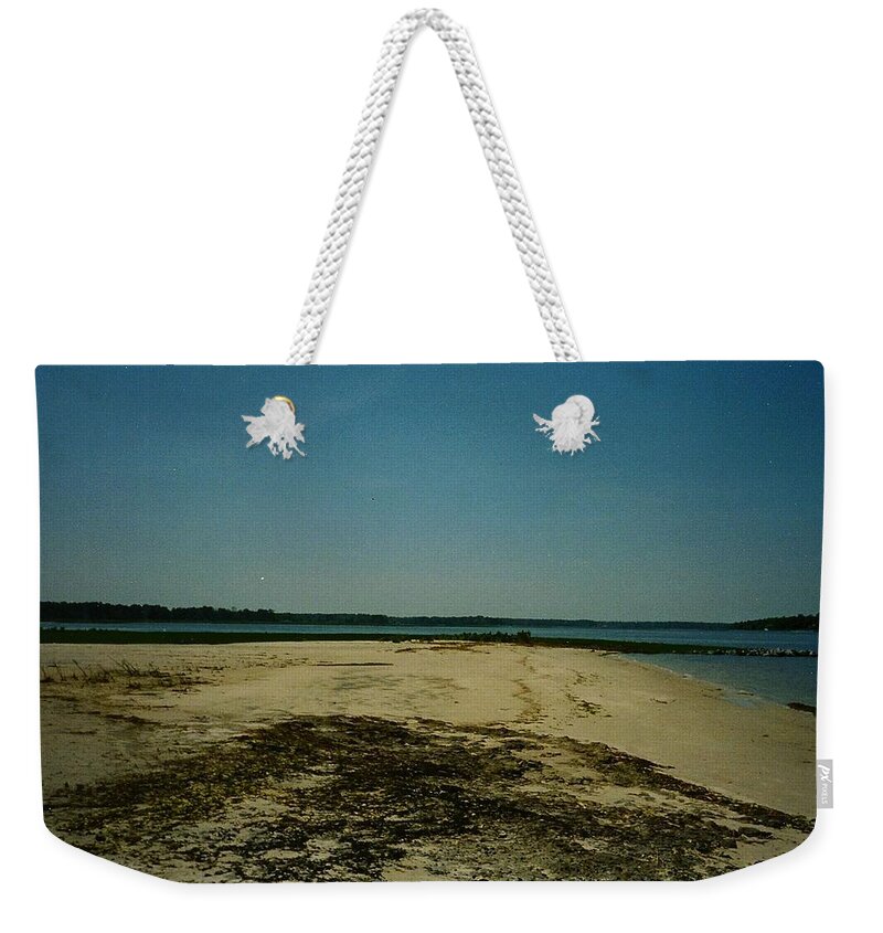 Beach Weekender Tote Bag featuring the photograph Rehoboth Bay Beach by Chris W Photography AKA Christian Wilson