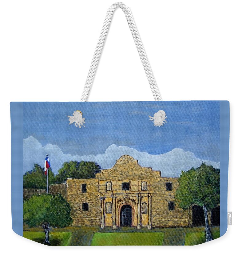The Alamo Weekender Tote Bag featuring the painting Remember the Alamo by Suzanne Theis
