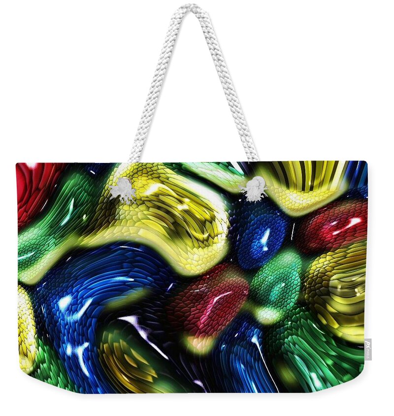 Snakes Weekender Tote Bag featuring the digital art Reptile House by Alec Drake