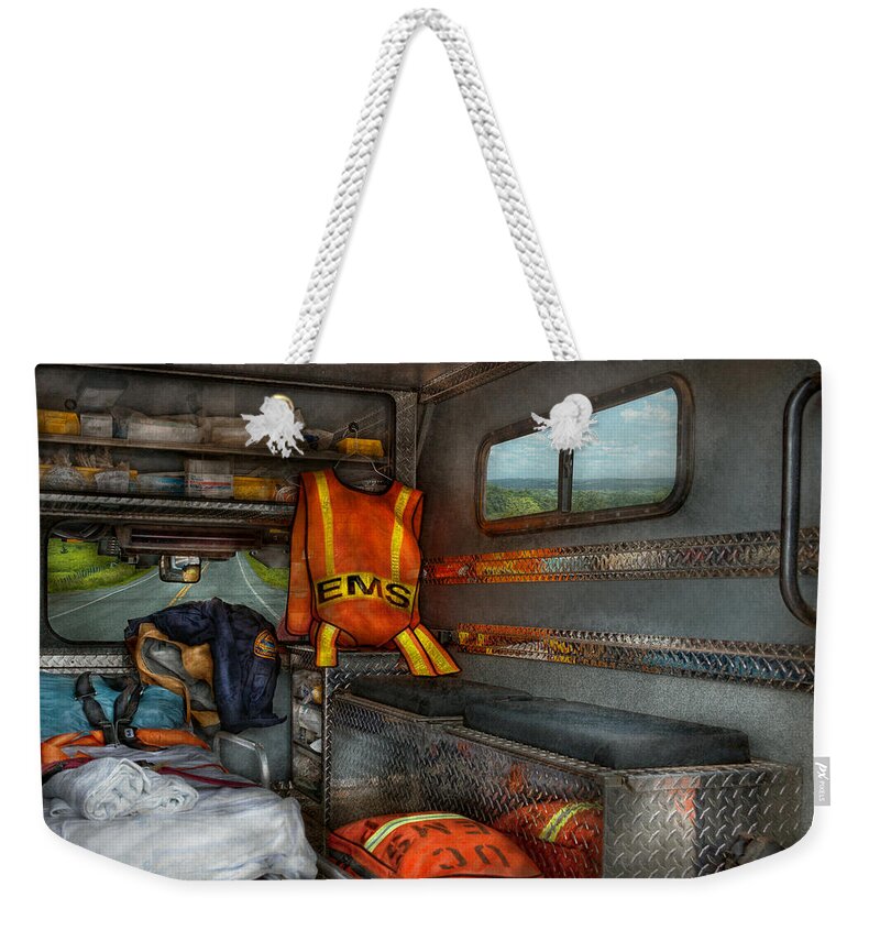Rescue Weekender Tote Bag featuring the photograph Rescue - Emergency Squad by Mike Savad