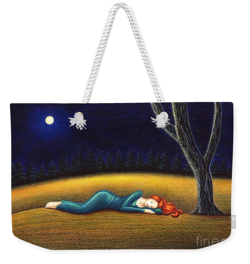 Woman Weekender Tote Bag featuring the drawing Rest for a Weary Heart by Danielle R T Haney