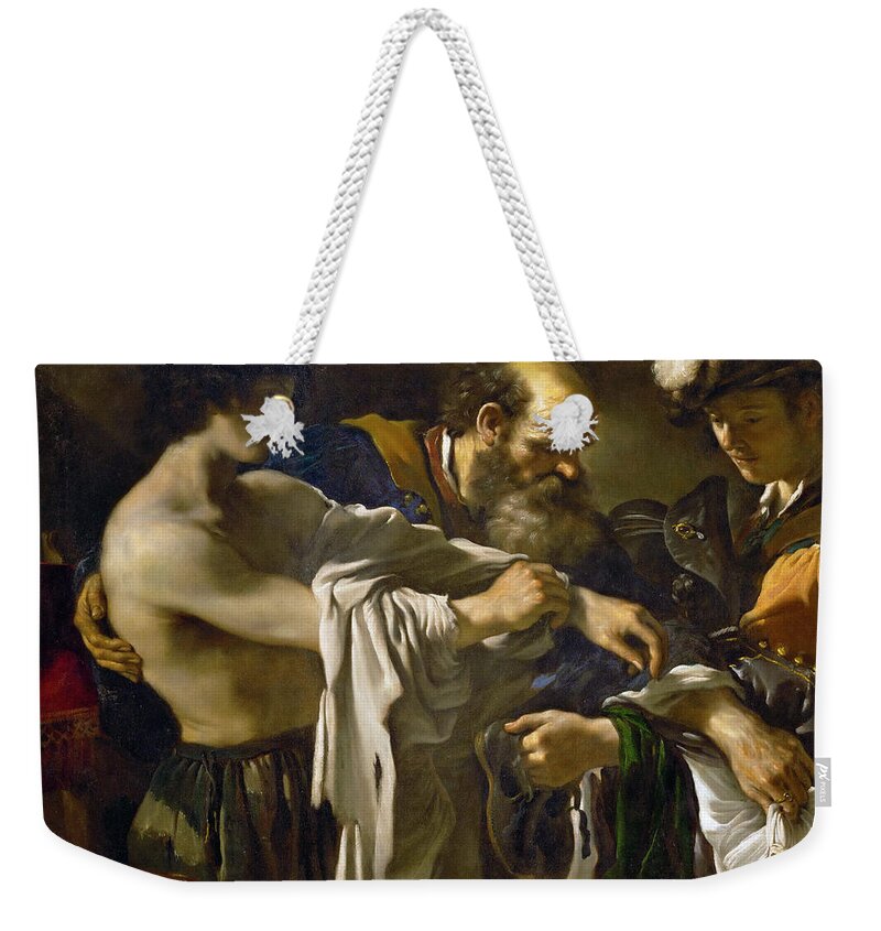 Guercino Weekender Tote Bag featuring the painting Return of the Prodigal Son by Guercino