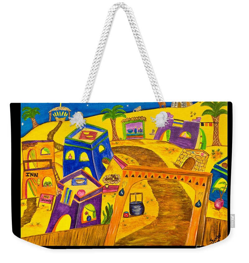 Bethlehem Weekender Tote Bag featuring the painting Return to Bethlehem Village by Susan Cliett