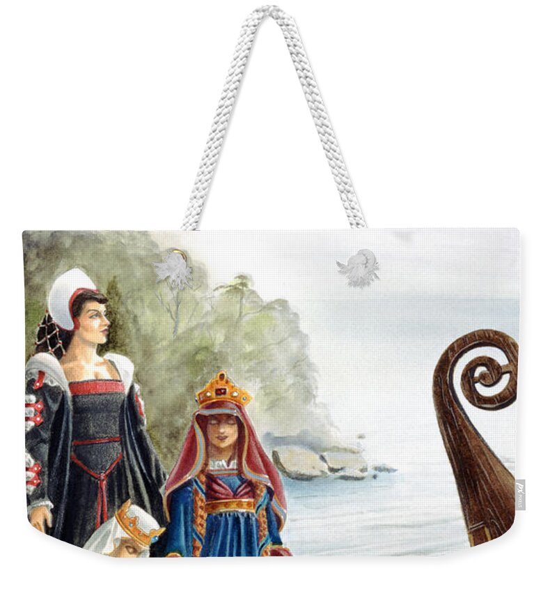 Wicca Weekender Tote Bag featuring the painting Reunited in Summerland by Melissa A Benson