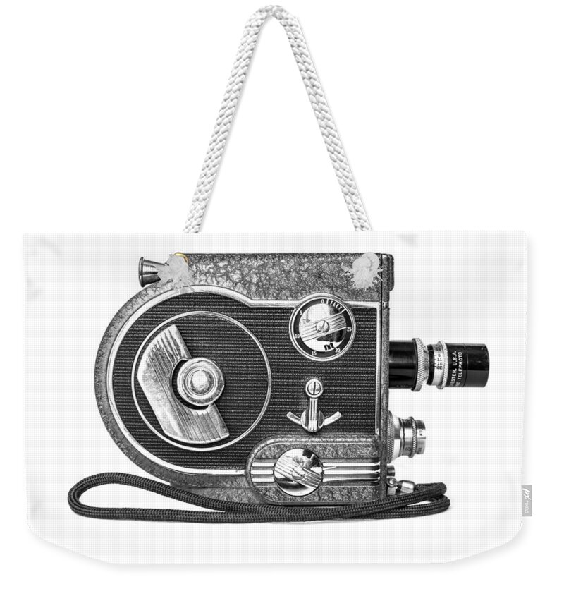 Art Deco Weekender Tote Bag featuring the photograph Revere 8 Movie Camera by Jon Woodhams