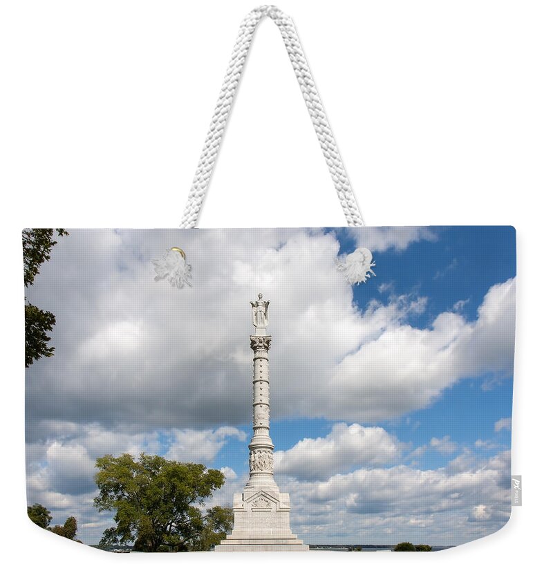 Architecture Weekender Tote Bag featuring the photograph Revolutionary War Monument at Yorktown by John M Bailey