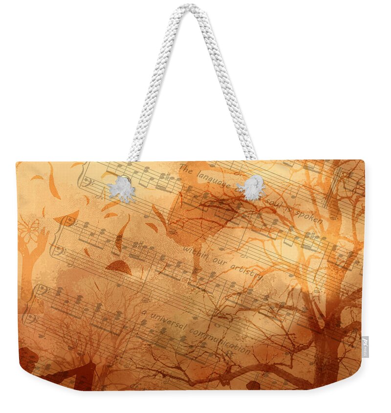 Fine Art Weekender Tote Bag featuring the digital art Rhythm and Rhyme by Torie Tiffany