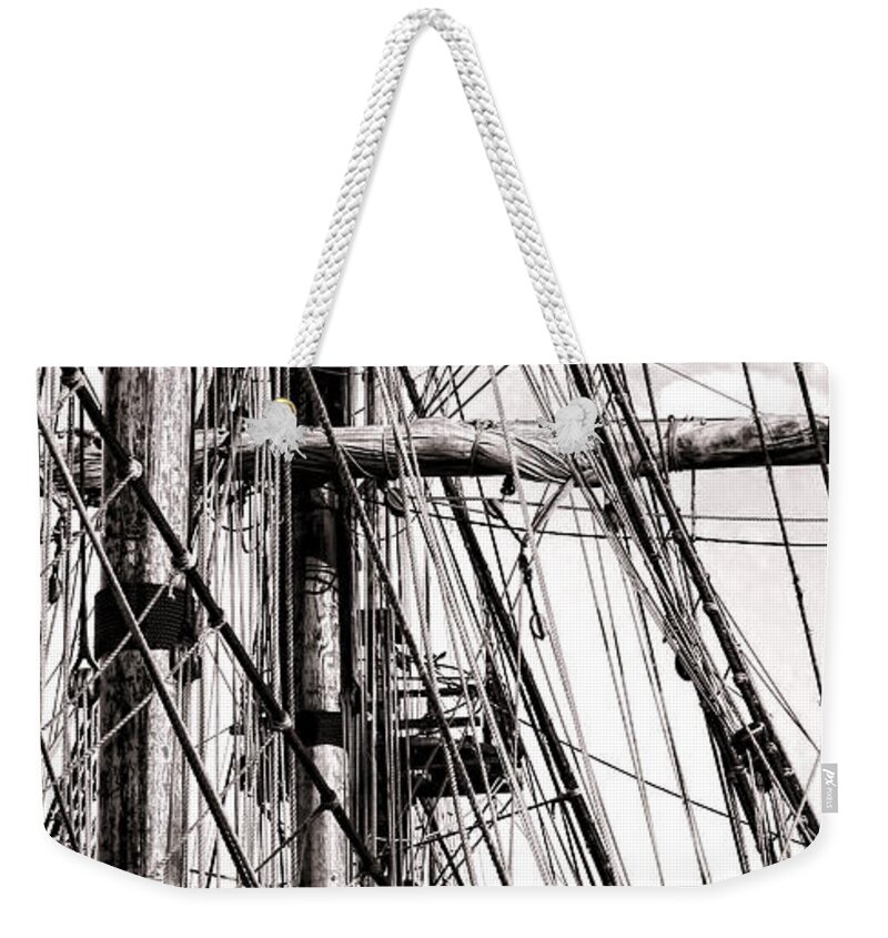 Sailing Weekender Tote Bag featuring the photograph Rigging by Olivier Le Queinec