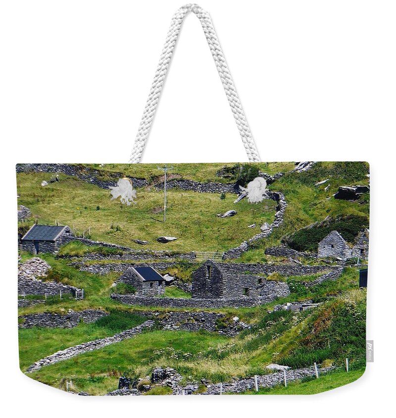 Stone Houses Weekender Tote Bag featuring the photograph Ring Of Kerry Irish Stone by Melinda Saminski