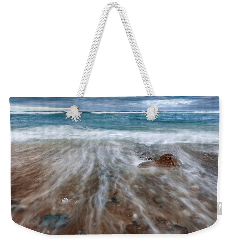Seascape Weekender Tote Bag featuring the photograph Rip Tide by Bill Wakeley