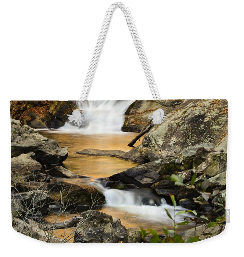 Autumn Weekender Tote Bag featuring the photograph River of Gold by Penny Lisowski