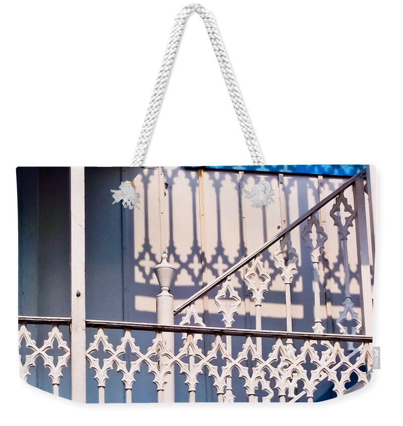 Bars Weekender Tote Bag featuring the photograph Riverboat Railings by Christi Kraft