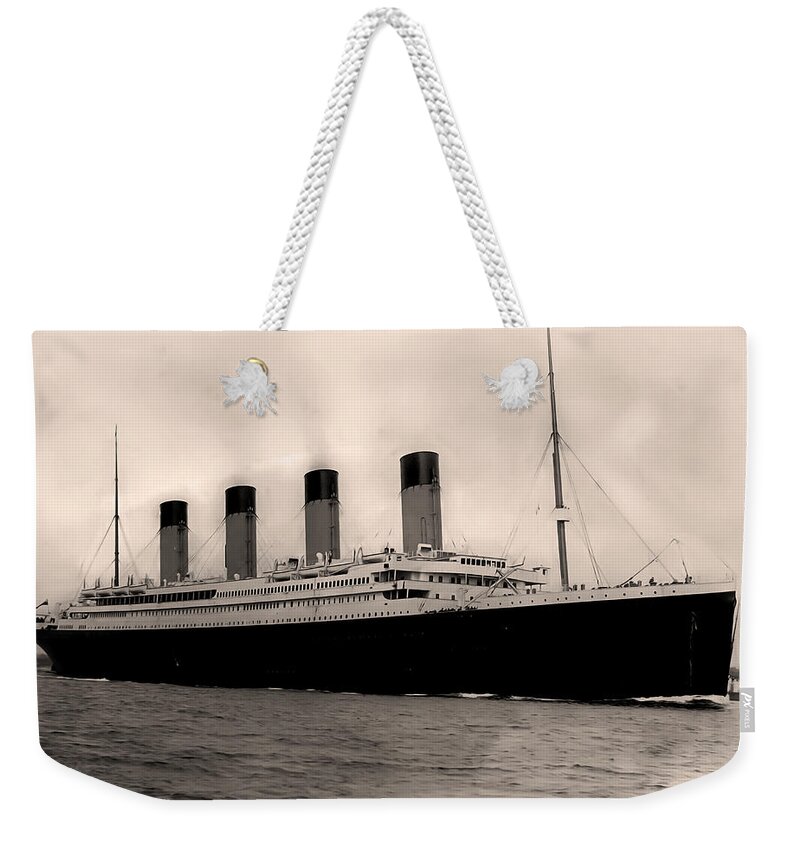 Rms Titanic Weekender Tote Bag featuring the photograph RMS Titanic by Bill Cannon