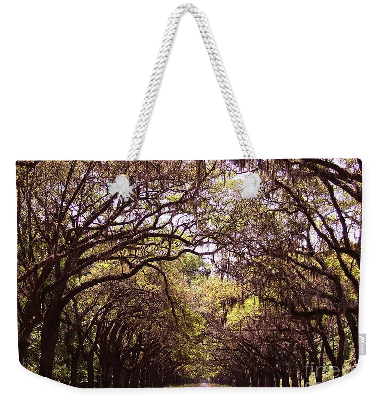 Tree Weekender Tote Bag featuring the photograph Road of trees by Andrea Anderegg