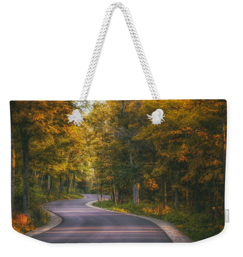 Blacktop Weekender Tote Bag featuring the photograph Road to Cave Point by Scott Norris
