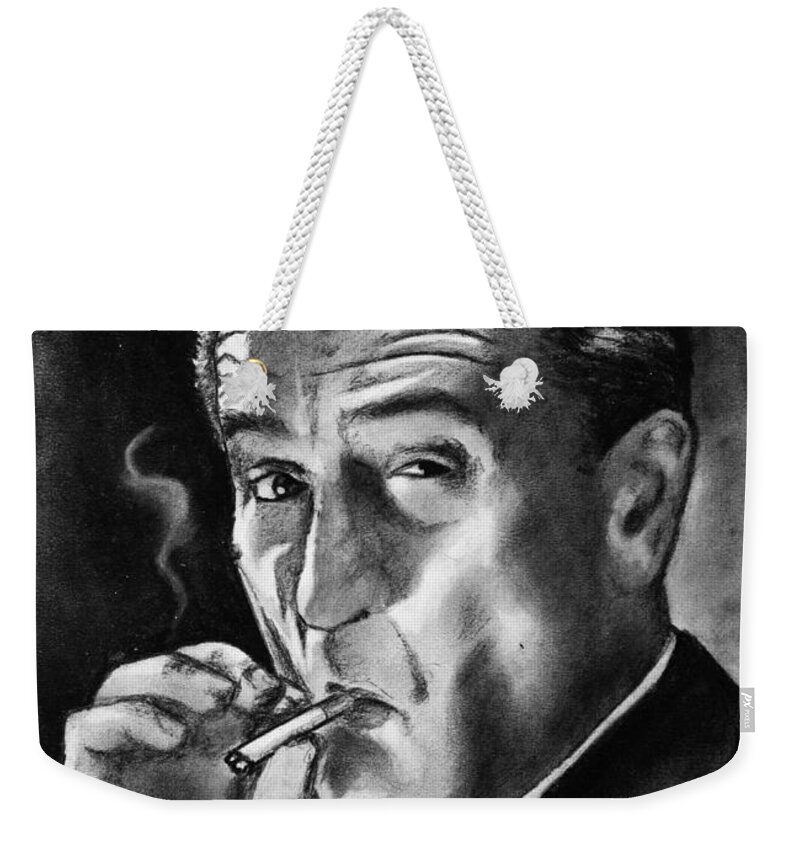 Wallpaper Weekender Tote Bag featuring the drawing Robert De Niro by Salman Ravish