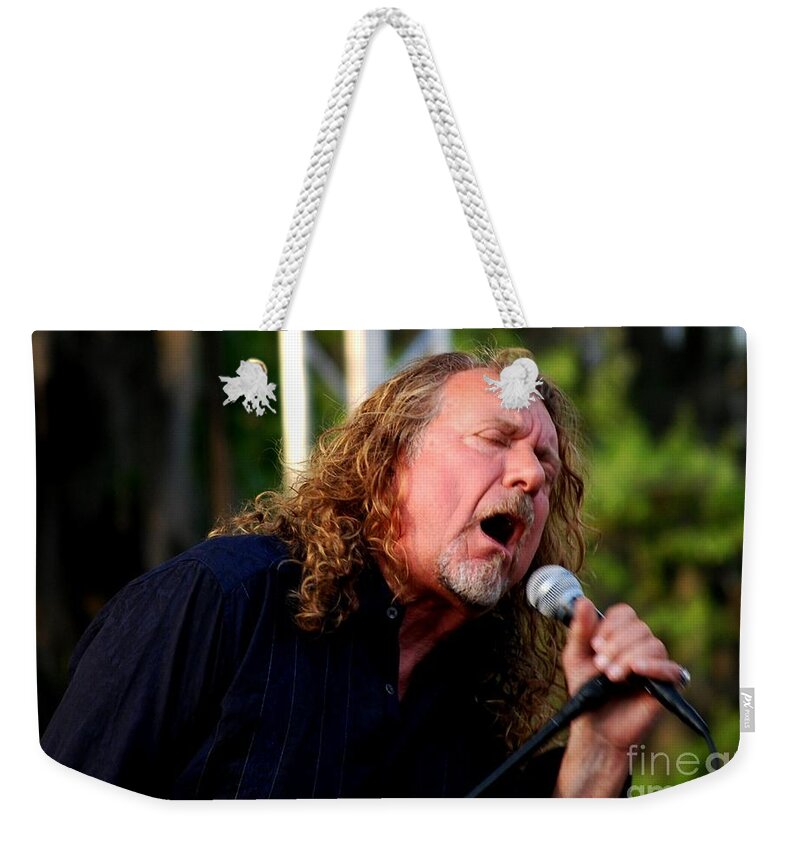 Music Weekender Tote Bag featuring the photograph Robert Plant 2 by Angela Murray