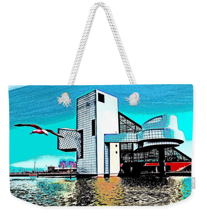 Rock N Roll Weekender Tote Bag featuring the photograph Rock and Roll Hall of Fame - Cleveland Ohio - 4 by Mark Madere