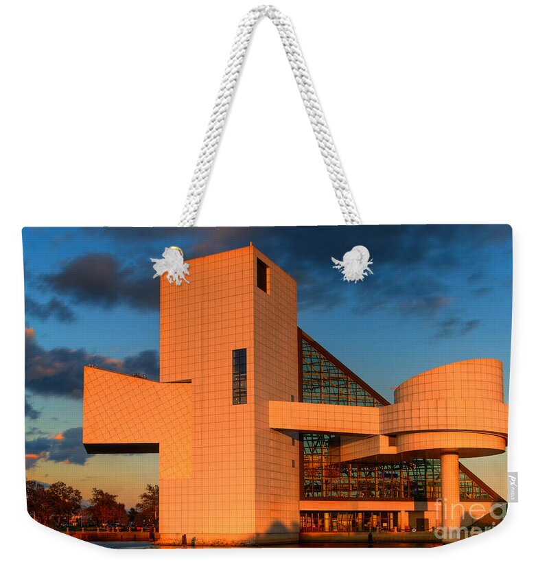 Rock And Roll Hall Of Fame Weekender Tote Bag featuring the photograph Rock and Roll Hall of Fame by Jerry Fornarotto