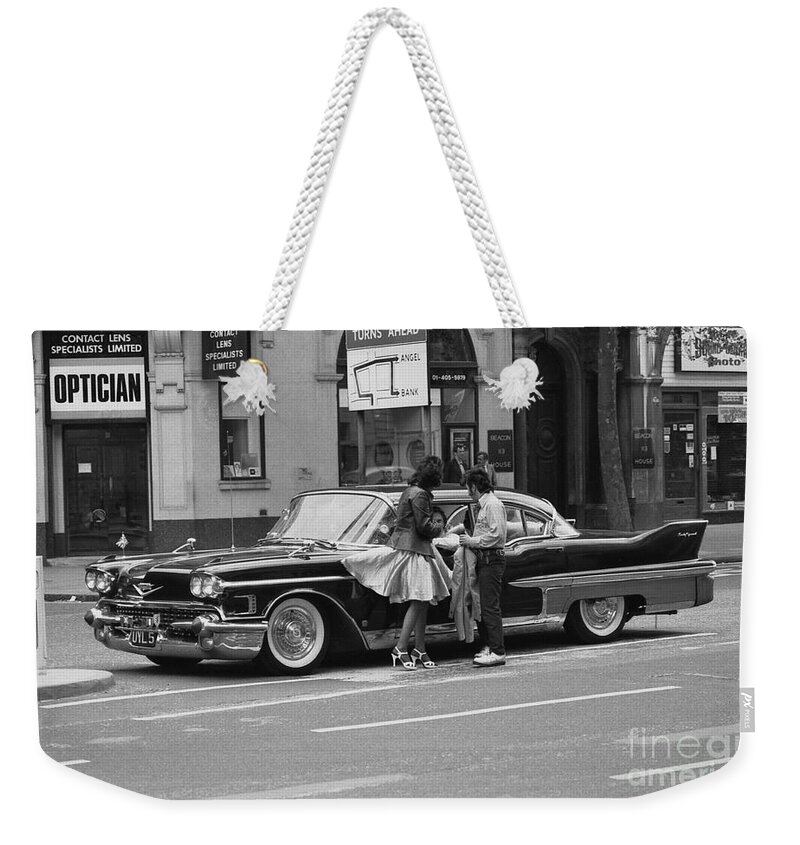 Rock Weekender Tote Bag featuring the photograph Rock and Roll Radio Campaign by David Fowler