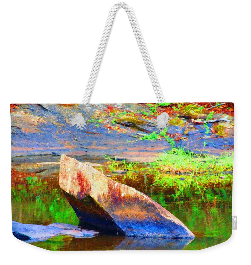 In Focus Weekender Tote Bag featuring the photograph Rock of Color				 by Aaron Martens