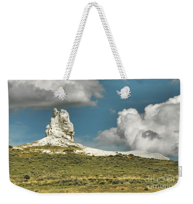 Wyoming Weekender Tote Bag featuring the photograph Rock Statue by Anthony Wilkening