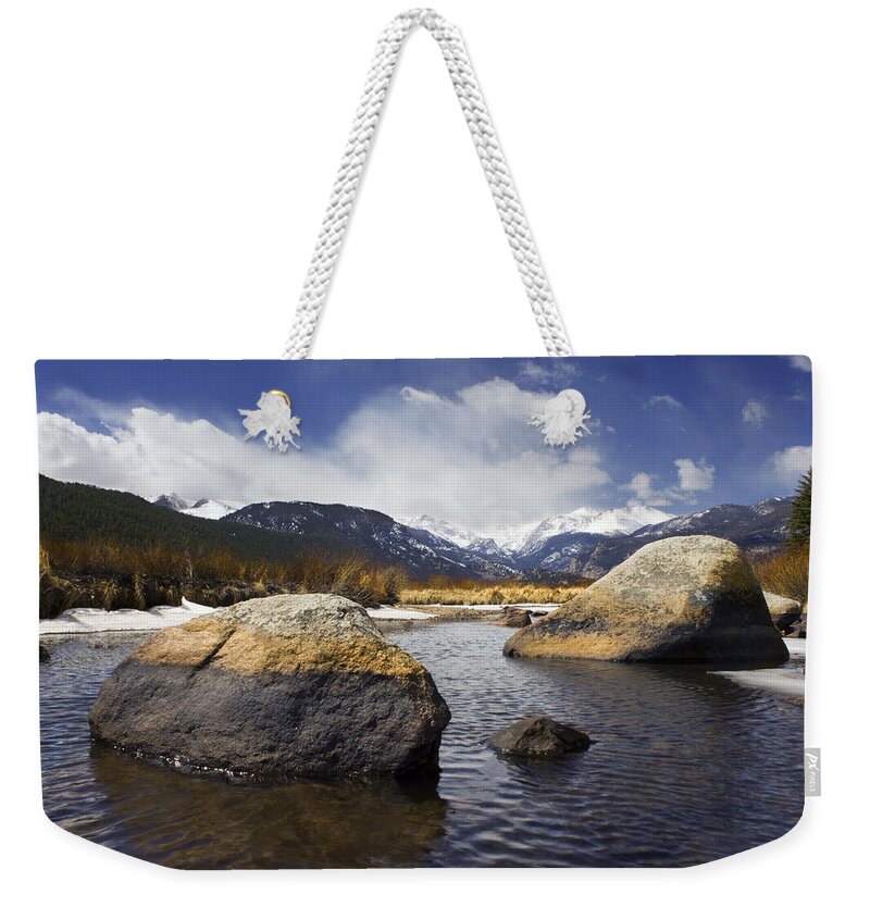 Estes Weekender Tote Bag featuring the photograph Rocky Mountain Creek by Bryant Coffey
