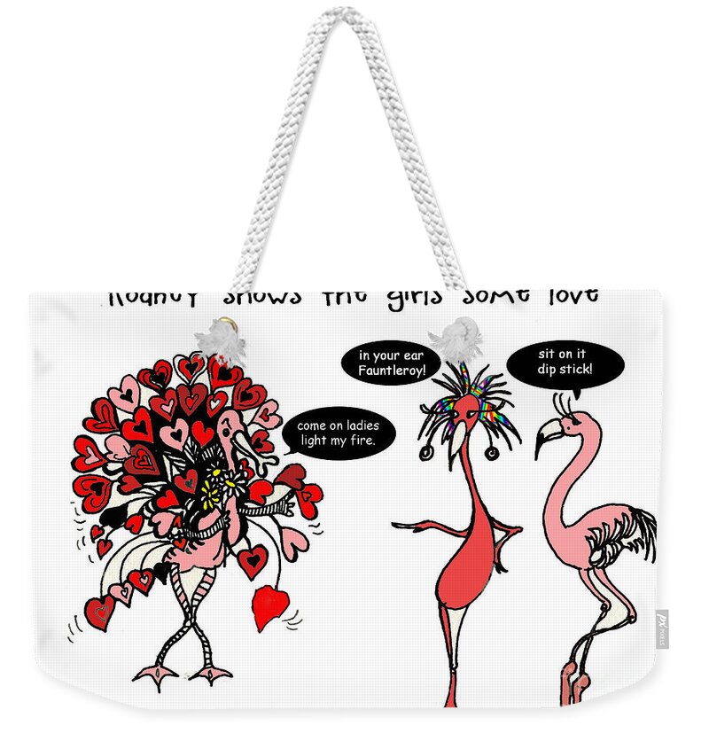 Valentine Weekender Tote Bag featuring the mixed media Rodneys Valentine by Lizi Beard-Ward